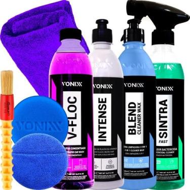 Imagem de Aplicador Microfibra Com Encaixe Para Mão + Kit Shampoo Cera Blend Cleaner Vonixx