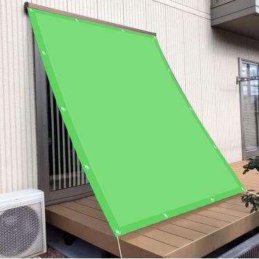 Imagem de Toldo protetor solar dossel 1,2 x 5 m à prova d'água 98% bloco UV resistente às intempéries Protetor solar de lona com cordas e ilhó para jardim, pátio, terraço, camping, verde macio, 1x1,6m