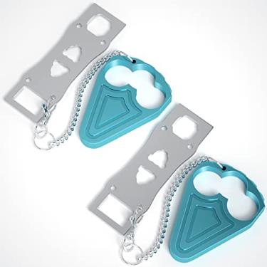 Imagem de Pacote com 2 fechaduras portáteis para segurança de porta de hotel - Fechaduras de metal para segurança de viajantes - Travas e parafusos para segurança adicional para evitar entrada não autorizada,