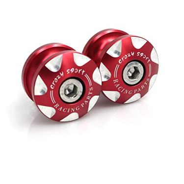 Imagem de crazy sport Bobinas de braço oscilante de 8 mm Suporte deslizante Parafusos M8 compatíveis com SUZUKI GSX-S GSXS 750 950 1000 GSXR 150 125 600 V-Strom DL 650 GSR GSX SV Bandit 1250 S1000RR S1000XR HP4 CBR 600000XR 0RRRR10, 00RR (vermelho)