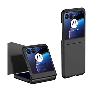 Imagem de DAMONDY Capa para Motorola Razr+ 2023, Moto Razr Plus 2023, capa de telefone flip, capa fina de plástico rígido premium com acabamento fosco antiarranhões para Motorola Razr+ 2023 - preta