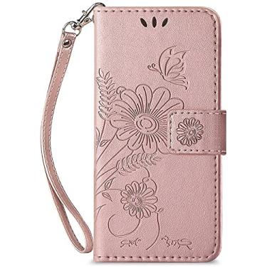 Imagem de kazineer Capa carteira de couro para Samsung Galaxy S5 Mini, com compartimentos para cartão com bloqueio RFID (ouro rosa)
