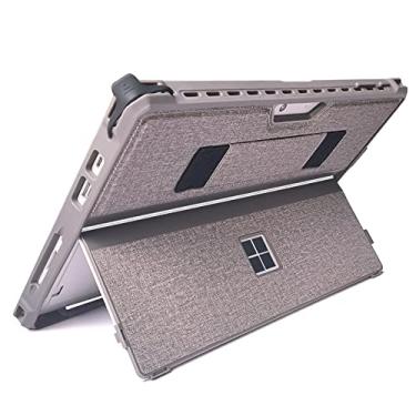 Imagem de Capa para Microsoft Surface Pro 7+/7/6/5/4/LTE de 12,3 polegadas, capa protetora resistente, com suporte para caneta Stylus e alça de mão, compatível com teclado tipo capa, cinza claro