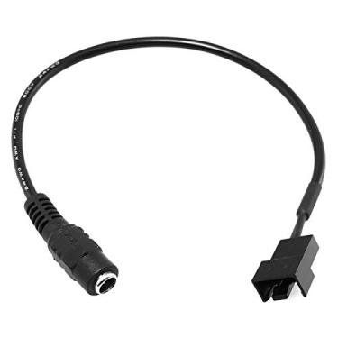 Imagem de DGZZI Plugue fêmea CC de 5,5 x 2,1 mm para adaptador de fonte de alimentação de ventilador de PC macho de 4 pinos