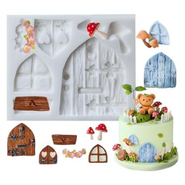 Imagem de SK 3D Fairy House Natal Silicone Fondante Bolo Molde Decoração Pastelaria Gumpaste Ferramenta