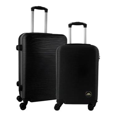 Imagem de Kit de 2 Malas de Viagens P/M Fibra Rigida ABS Resistente Rodas 360°