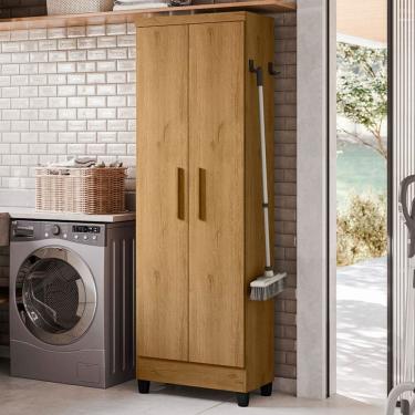 Imagem de Armário Multiuso 2 Portas 5 Prateleiras Freijó - Qmovi