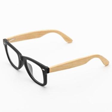 Imagem de Armação Óculos Grau Haste Madeira Quadrado- Thor / Óculos Sunrise-Masculino
