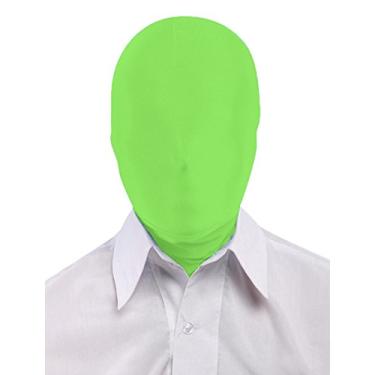 Imagem de Seeksmile Unisex Spandex Zentai Hood Mask for Halloween Cosplay Costume Hood Open Face Faceless Mask(Adult Size, Lime Green)