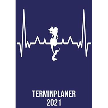Imagem de Terminplaner 2021: DIN A4 Kalender von 01/2021-12/2021 1 Tag = 1 Seite mit großem Tageskalender und großartiger Übersicht. Monatsübersicht, ... / Meerjungfrau Fabel heartbeat herzschlag