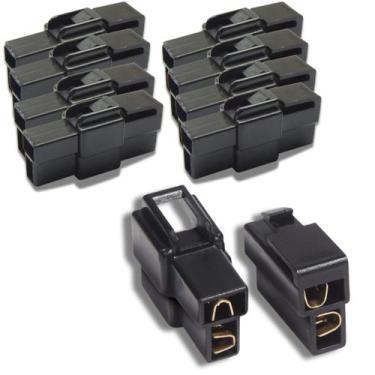 Imagem de Kit 10 Peças Conector 2 Vias Com Trava Technoise Som Carro