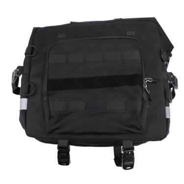 Imagem de Mochila Lateral para Motocicleta 25L Bolsa de Selim Com Tira Reflexiva Resistente à água para Viagens Com Ganchos de Liberação Rápida na Parte Traseira para a Maioria das