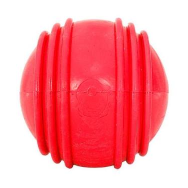 Imagem de Brinquedo Furacão Pet Bola de Borracha Maciça Vermelho com Friso para 