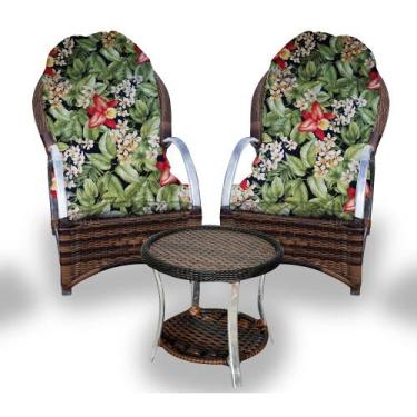 Imagem de Conjunto de Poltronas Fibra Sintética Paris Alumínio - 2 Poltronas + 1