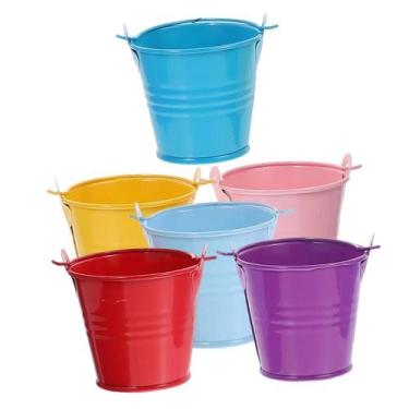 Imagem de Mini Baldinho Decoração de Ferro 6cm Colorido - Aliança