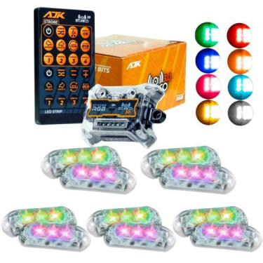 Imagem de Kit Strobo AJK RGB Rítmico 3.0 + 12 Faróis 6W - Kit de Produtos