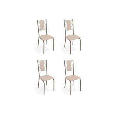 Imagem de Cadeira Sala de Jantar Lisboa 4C076 Aço Kit 4 Uni Niquel/Nude 16 - Kap
