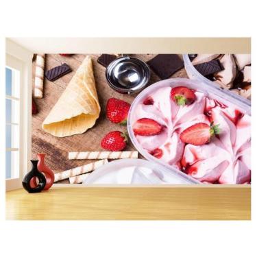 Imagem de Papel De Parede 3D Alimentos Sorvete Verão Massa 3,5M Al372 - Você Dec