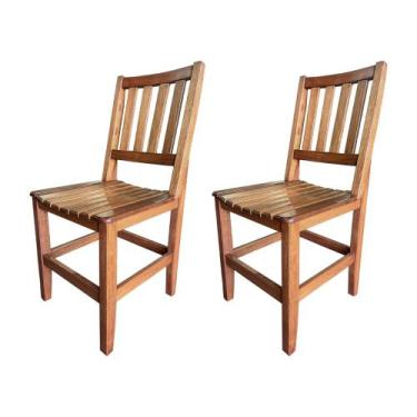 Imagem de Kit com 2 Cadeiras Rustica Madeira Maciça Confort para Restaurantes Ma
