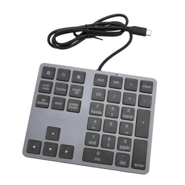 Imagem de Teclado Numérico USB C, HUB 5 Gbps Teclado Numérico Com Fio Tamanho Plam Com Fio 34 Teclas Teclado Externo Preto Teclado Numérico Fino Com Fio para Entrada de Dados para Teclados