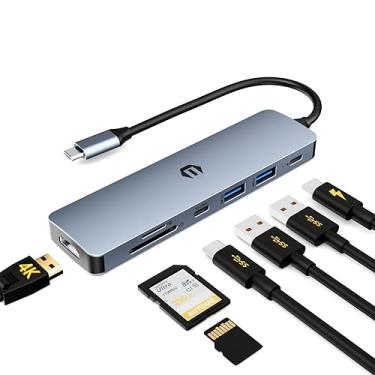 Imagem de Tiergrade Adaptador multiportas USB C, estação de ancoragem 7 em 1 USB C com HDMI, porta de carregamento PD de 100 W, 2 USB 3.0, 1 USB C 3.0, slot para cartão SD/TF