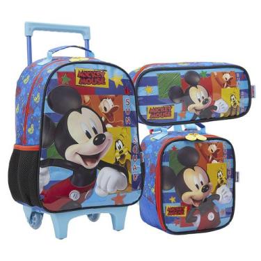 Imagem de Kit Mochila Infantil Mickey X Grande Lancheira Estojo Xeryus