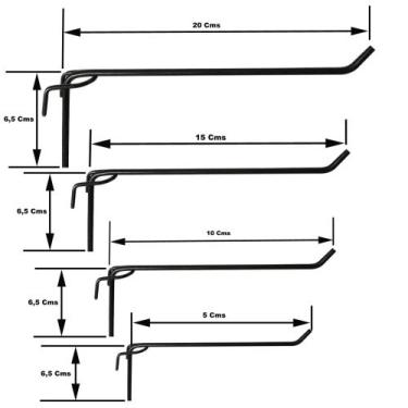 Imagem de 100 Ganchos Expositor Para Tela Aramado de 5,10,15, 20 Cm nas cores Br