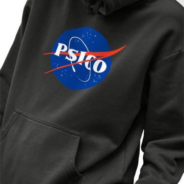 Imagem de Blusa Moletom Masculino Estampado Nasa Psico em Algodão Fio 30.1 Pente