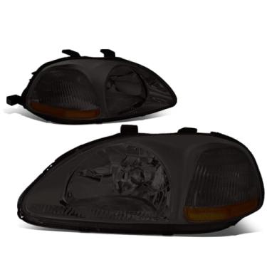 Imagem de PM PERFORMOTOR Substituição de farol de fábrica de canto âmbar fumê compatível com Honda Civic 96-98, PMHL-HCIV-9698-OH-SA