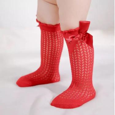 Imagem de Meia Bebê Sapatinha Vermelha Natal Com Laço Papilloo, Vermelho, M