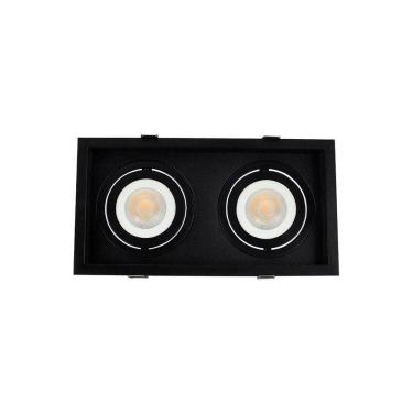 Imagem de Spot De Embutir Recuado Nordecor Flea Duo Para 2 Lâmpadas Par20 E27 Bivolt Preto 6334