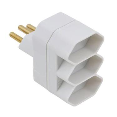 Imagem de Plugue Tomadas Elétricas Adaptador T Benjamim 3 Saídas 20A - Fame