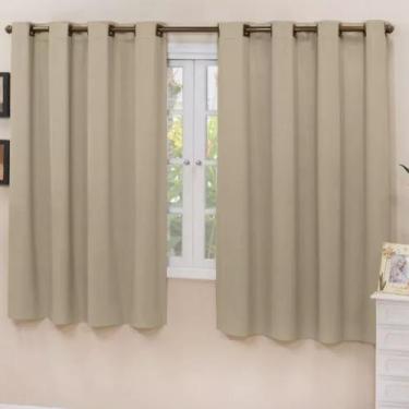 Imagem de Cortina Cozinha Corta Luz Blackout Tecido 2,00x1,30 - kaluros, bege