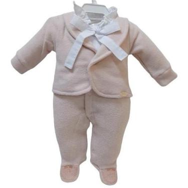 Imagem de Macacão Longo Bebê Menina Soft Inverno Katita Kids Rf 27103, Rosa, P (