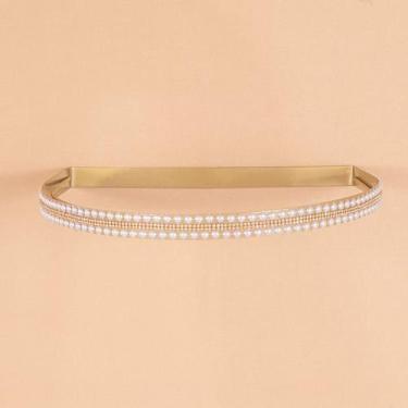 Imagem de Mosquiteiro de Voil Berco Com Dossel Dourado Perolas e Stras - Amora C