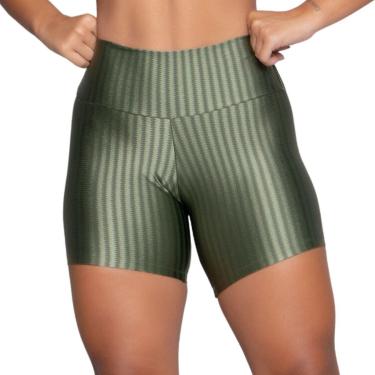 Imagem de Short Fitness Ikat New Zig 3D Serra e Mar Modas Poliamida Cós Alto Academia Treino Moda Feminina-Feminino