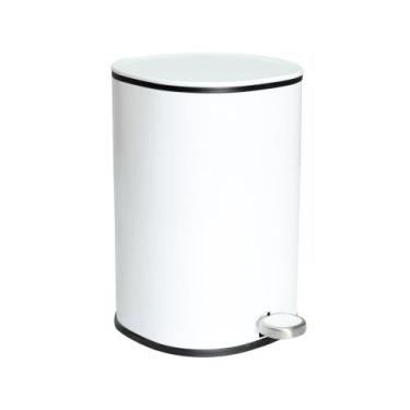 Imagem de Lixeira Multiuso Redonda com Pedal 5L  - Ghelplus, Branco