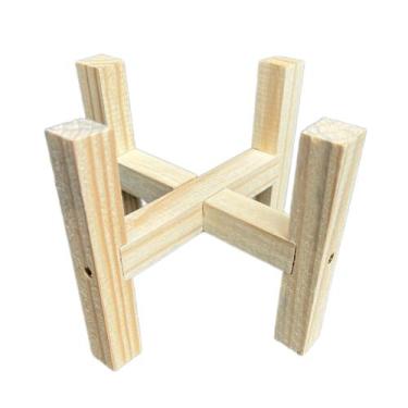 Imagem de Suporte Vasos De Plantas 15x15cm Interno Madeira Pinus Tripé - FlorImp