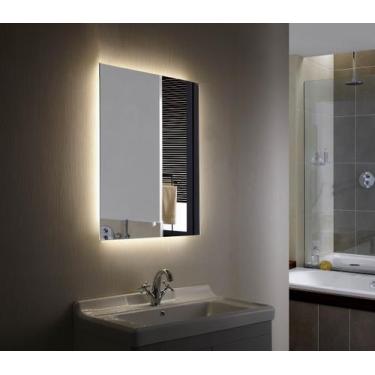 Imagem de Espelho lapidado bisotê Iluminado com LED Quente 50x60cm TOUCH - Woodg
