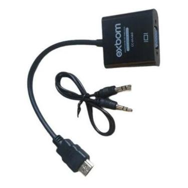 Imagem de Cabo Adaptador Hdmi X Vga Hd Conversor Saída P2 Áudio - VIL