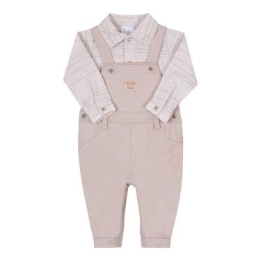 Imagem de Conjunto Macacão Jardineira + Body Bebê Menino Paraiso 15336-Masculino