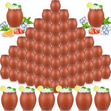 Imagem de Gejoy 72 peças de 85 g Cantaritos De Barro Mexicanos Cantaritos Shooters Cerâmica Taco Tuesday Mexicano Copo de Argila Mexicana Fiesta De Barro Mexicanos Copos de Coquetel para Tequila Margaritas