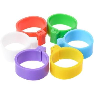 Imagem de 100 peças de anéis de perna de frango de plástico multicolorido de 16 mm para aves, etiquetas de identificação de galinha, suprimentos de alimentação para patos e pintinhos