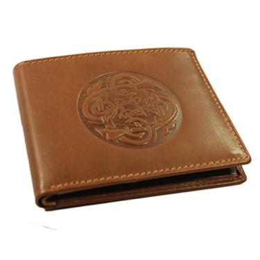 Imagem de Carteira de couro irlandês Biddy Murphy, design de lobo celta, feita na Irlanda, Marrom, One Size