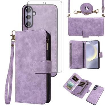 Imagem de Asuwish Capa de celular para Samsung Galaxy S24 Plus/S25 Plus S24+ S25+ 5G capa carteira com zíper com alça protetora de tela flip compartimento para cartão S24Plus 24S + S 24 24+ S25Plus 25S 25+