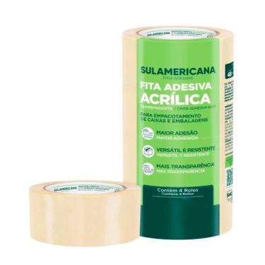 Imagem de Fita Empacotamento Sulamericana 48mmX40m Transparente c/4