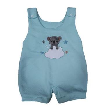Imagem de Jardineira Curta Bebê Plush Com Bordado Fofinho Maternidade - Koala Ba
