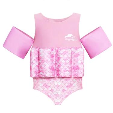 Imagem de Gogokids Bóias Para Crianças, Maiô De Uma Peça Com Flutuação Embutida E Asas De Braço Para Meninos E Meninas De 20 A 50 Libras, Colete De Natação Infantil