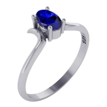 Imagem de Anel Roma Safira Pura Prata 925 - Exclusivo - Tudo Prata, 21