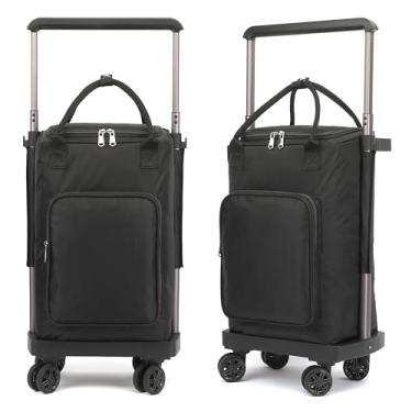 Imagem de Carrinho de compras 2 em 1 | Carrinho de compras dobrável com rodas todo-o-terreno e capacidade de 41 kg | Carrinho de mão para supermercado, lavanderia, armazenamento | Ideal para donas de casa